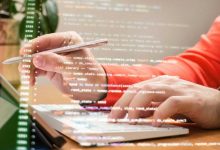 Programming, programmer's hands on a keyboard.