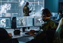 data center cybersecurity security military monitor men